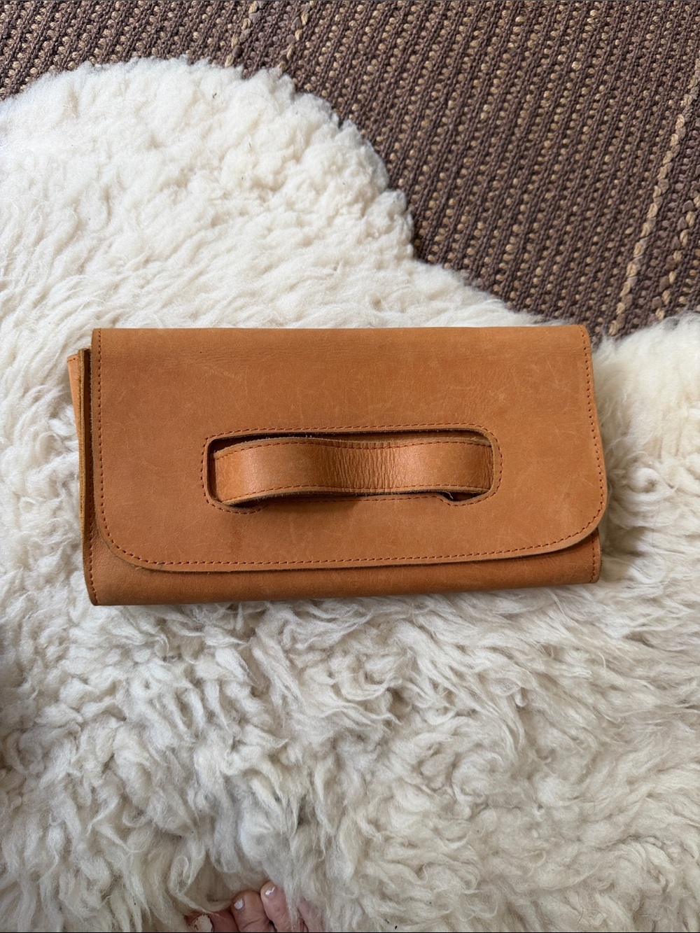 Able Fold-Over Clutch in Cognac Brown